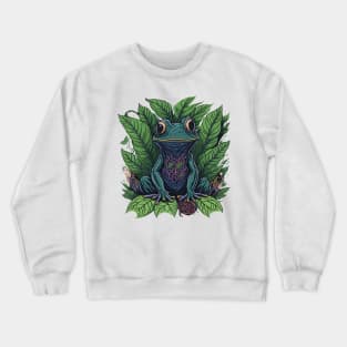 Floral Smiling Frog Crewneck Sweatshirt